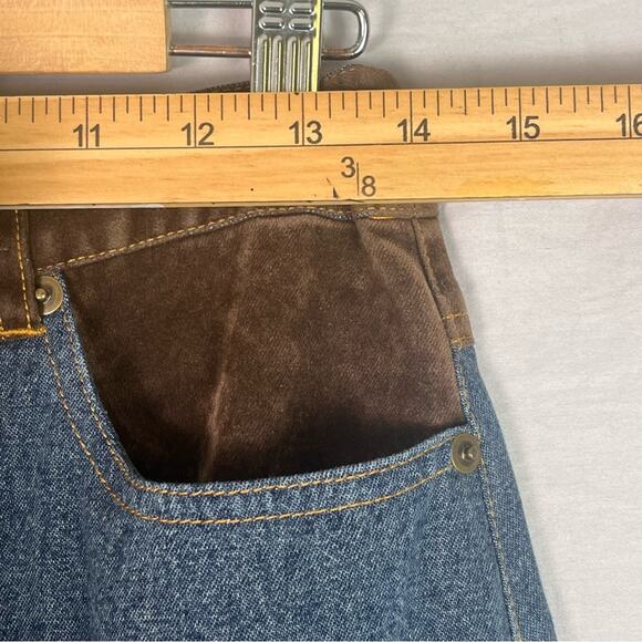 Vintage Forenza Long Denim & Velvet Maxi Skirt Womens 6 Boho Hippie Grunge Y2K - Picture 11 of 14